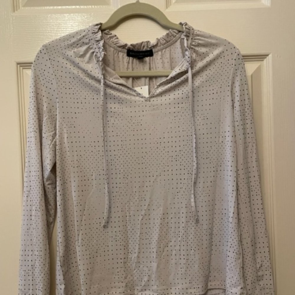 NWT Banana Republic XS Tie Neck Polka Dot Top Blouse